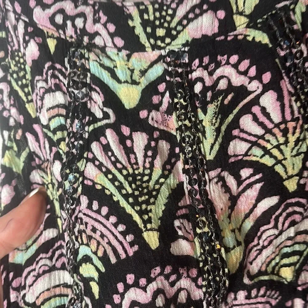 Justice Shell Fringe Bottom Sequins Tank Top. Size 10.